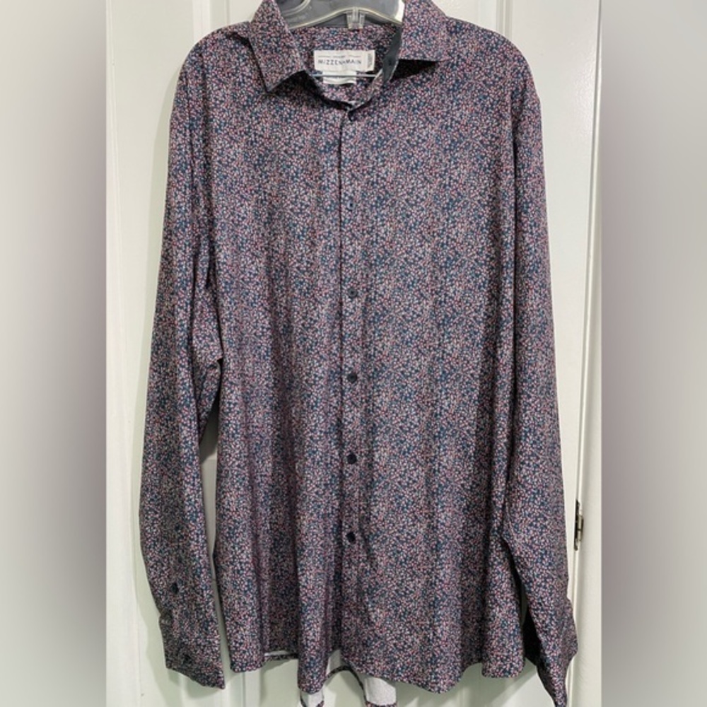 Mizzen+Main Floral Dress Shirt - Blue and Pink